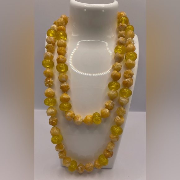 Vintage Jewelry - Vintage Long Strand of Molded Lucite Beads from the 1960s